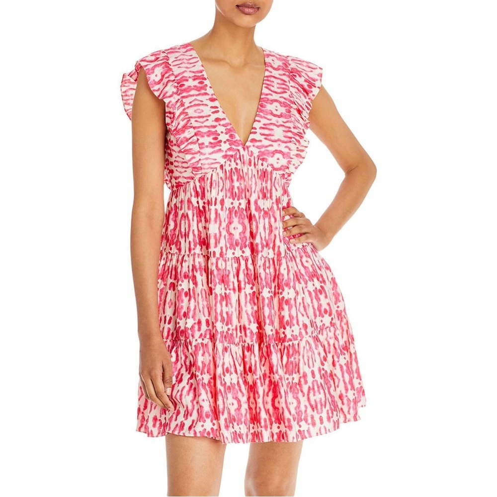 Aqua Printed Pink Mini Dress